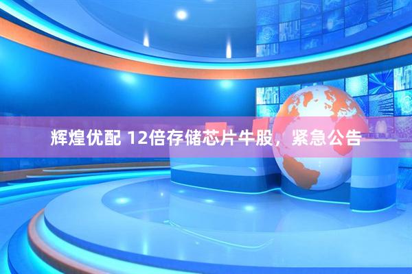 辉煌优配 12倍存储芯片牛股，紧急公告